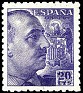 Spain 1940 Franco 20 CTS Violet Edifil 922. España 922. Uploaded by susofe